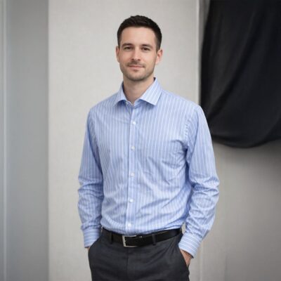 Light Blue & White Check Shirt